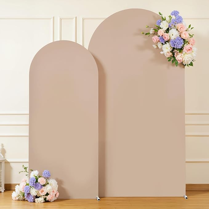 Nude Arch Backdrop Cover for Wedding, 7.2FT 6FT Set of 2 Stretchy Spandex - Image 5