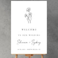 Botanical Minimalist Wedding Fine Art Wedding Welcome Signs, Welcome Sign by Custom