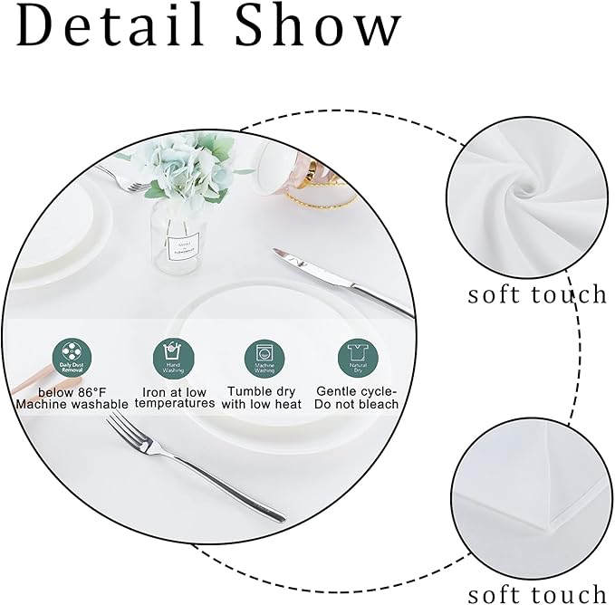 Fitable Rectangle Tablecloth Stain and Wrinkle Resistant Washable Polyester - Image 6