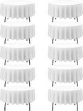 BRILLMAX 10 Pack White Round Tablecloths 90 Inch by BRILLMAX