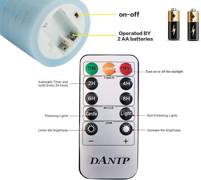 danip Sky Blue LED Flameless Candle - Image 6