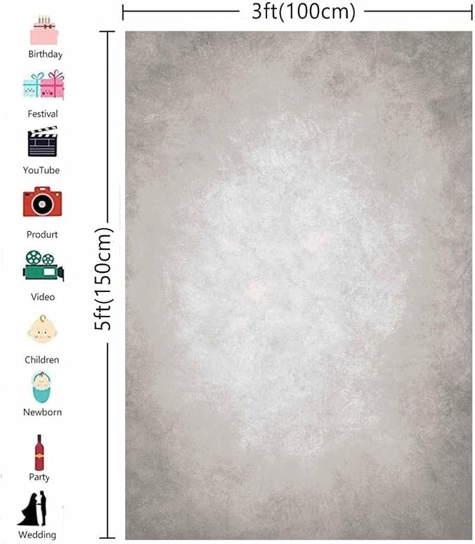 3x5ft Grey Portrait Photography Backdrops Solid Texture Abstract Photo - Image 4
