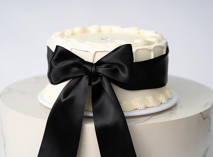 Black Satin Ribbon 2.5 Inch Double-Faced Wide Ribbon 25 Yards - Image 5