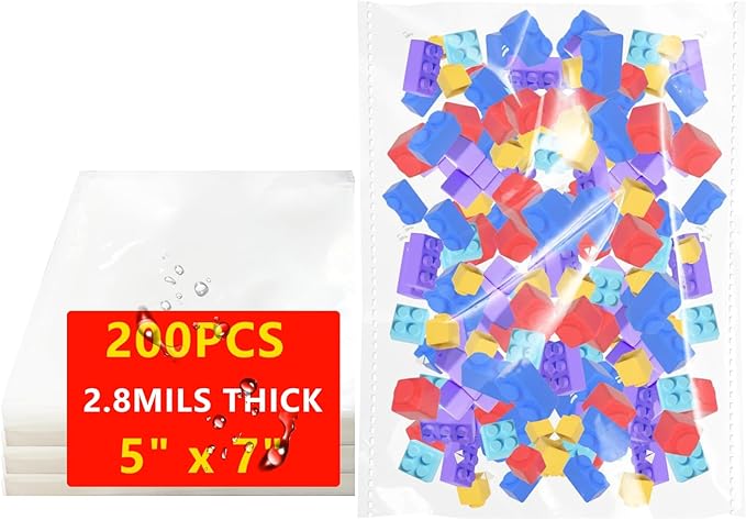 5x7 Inches 200 Pcs Self Sealing Cellophane Bags Clear Cookie Bags Resealable by DTmasao