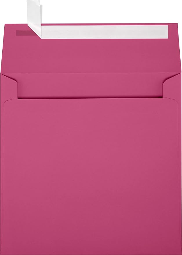 LUXPaper Square Invitation Envelopes | Peel & Press | 6 1/2" x 6 1/2" | Magenta by LUXPaper