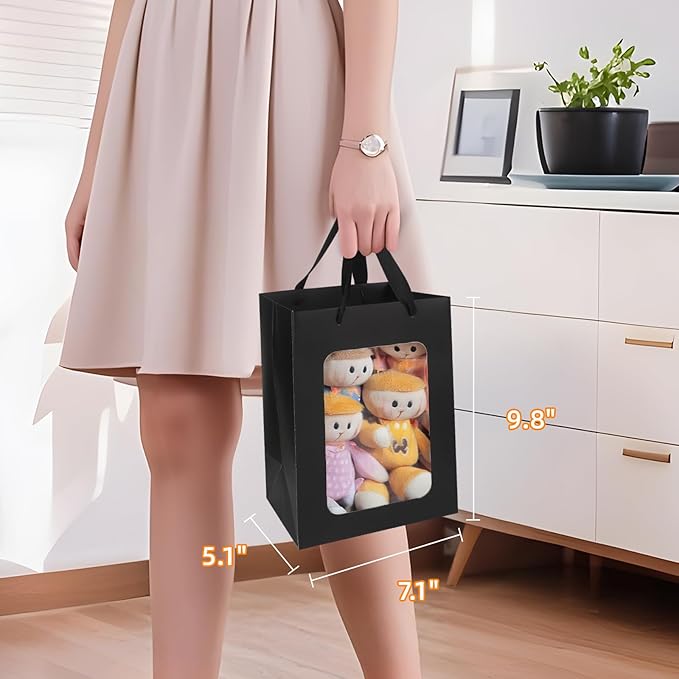 MOXARYSU 6 Pcs Black Gift Bags - Image 2