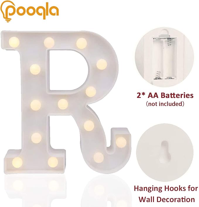 Pooqla LED Marquee Letter Lights Sign, Light Up Alphabet Letter - Image 2
