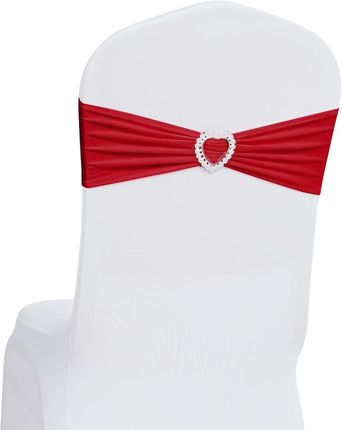 Howhic Pack of 30 Spandex Chair Sashes Bows Stretch Chair Cover Band by Howhic