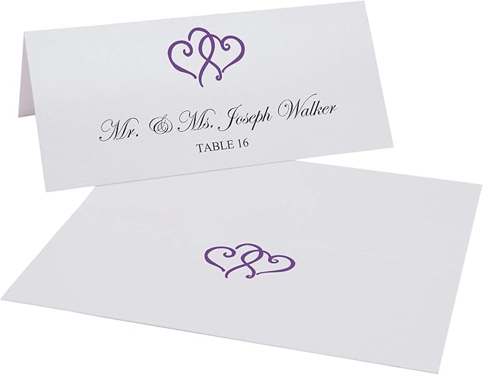 Linked Hearts Place Cards, Pre-cut and Scored - Image 2