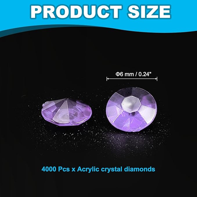 PATIKIL 4000 Pcs Wedding Table Scatter Confetti Crystals 6mm Acrylic Diamonds - Image 2