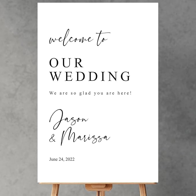Welcome To Our Wedding Vertical Wedding Welcome Signs, Welcome Sign Wedding by Custom