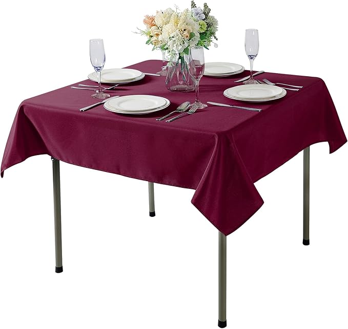 Cupuamon Square Tablecloth 70x70 inch Washable Polyester Fabric Table Cloth by Cupuamon