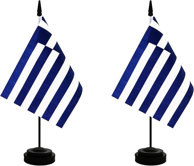 2 Pack Greece Desk Flag, Greek Table Office Flag by Unknown