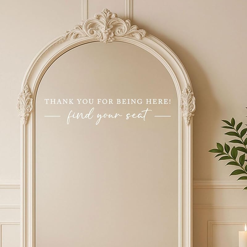 Seating Chart Sign, Wedding Mirror Decal, Thank You - Image 4