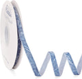 Ribbli Dusty Blue Velvet Ribbon 3/8 Inches Luxury Crinkled Blue Christmas Ribbon by Ribbli