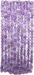 BEADIA Faceted Natural Amethyst Crystal Stone Round Loose Semi Gemstone Beads by Beadia