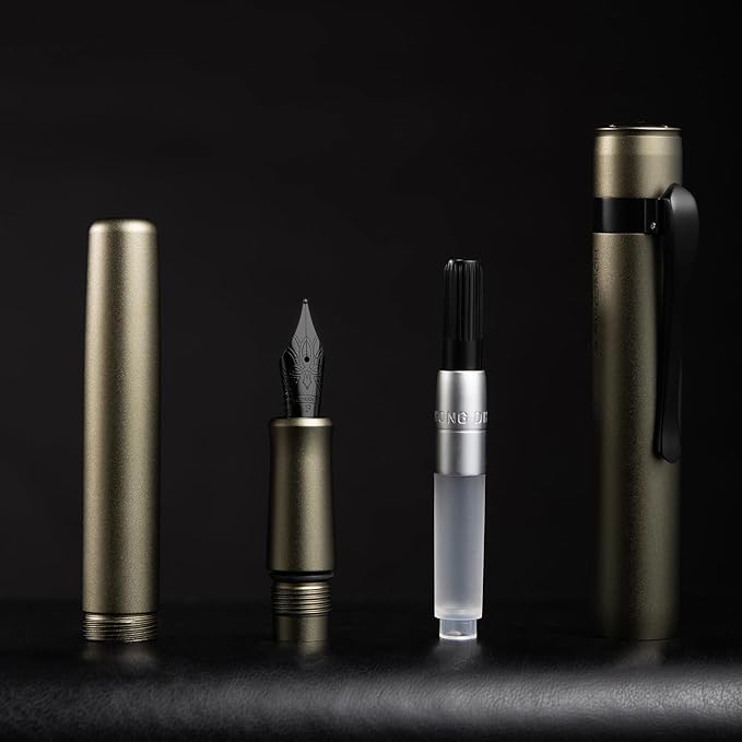 Hongdian M2 Black Forest Mini Fountain Pen, Fine Soft Nib & Sleek Shape - Image 6
