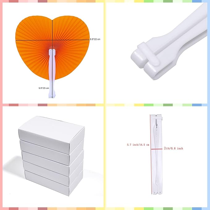 12 Packs Decorative Paper Folding Hand Fans Handheld - Image 2