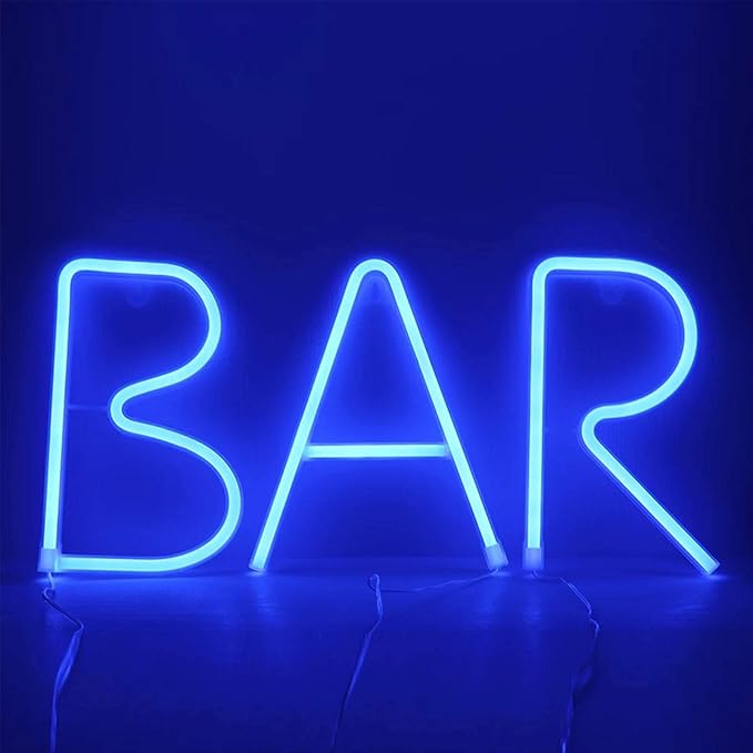 ENUOLI LED Blue Neon Letter Signs Night Light Battery or USB Operated LED - Image 6