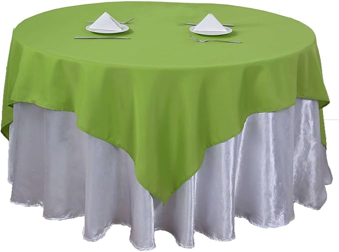 Efavormart 70" Lime Green Square Polyester Tablecloth - Image 7