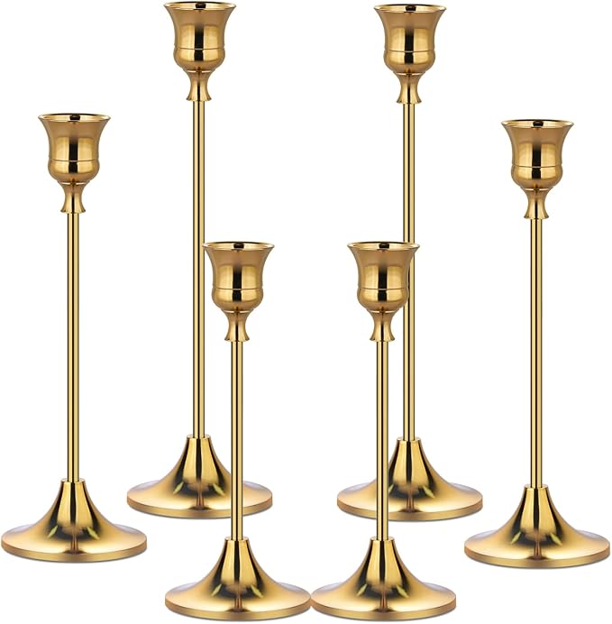 Metal Candle Holders for Candlesticks Taper Candlestick Holders Set Vintage by Unknown