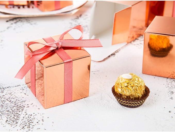 AWELL Rose Gold Gift Candy Box Bulk 2x2x2 inches - Image 5