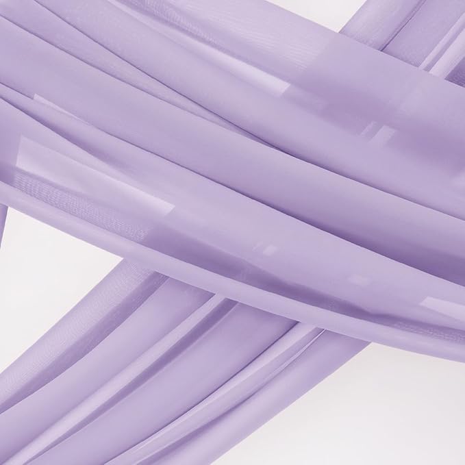 Socomi Wedding Arch Draping Fabric 3 Panels 29" x 19Ft Lavender Purple Sheer - Image 3