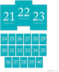 Andaz Press Aqua Turquoise Wedding Table Numbers 21-40, 4x6-Inches Table Number by AndazPress