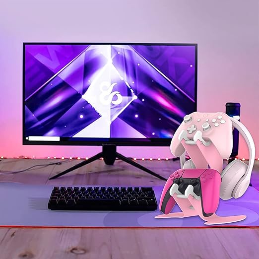Controller Holder Pink, Game Controller Rack Headset Stand - Image 3