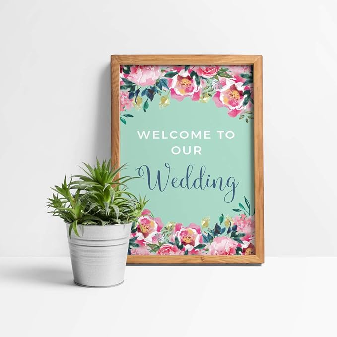 Andaz Press Extra Large Wedding Easel Board Party Sign, 12x18-inch, Tea Party - Image 2