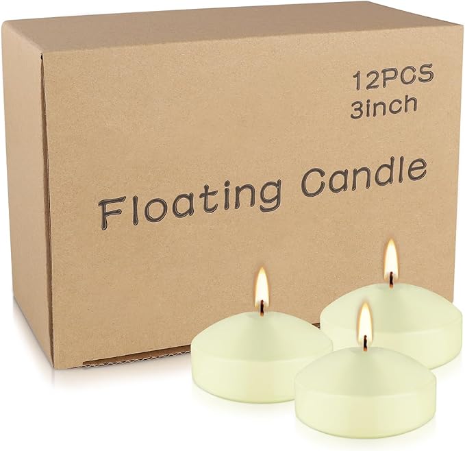 12 Pcs 3 - inch Floating Candles, Smokeless and Odourless, Burns - Image 3