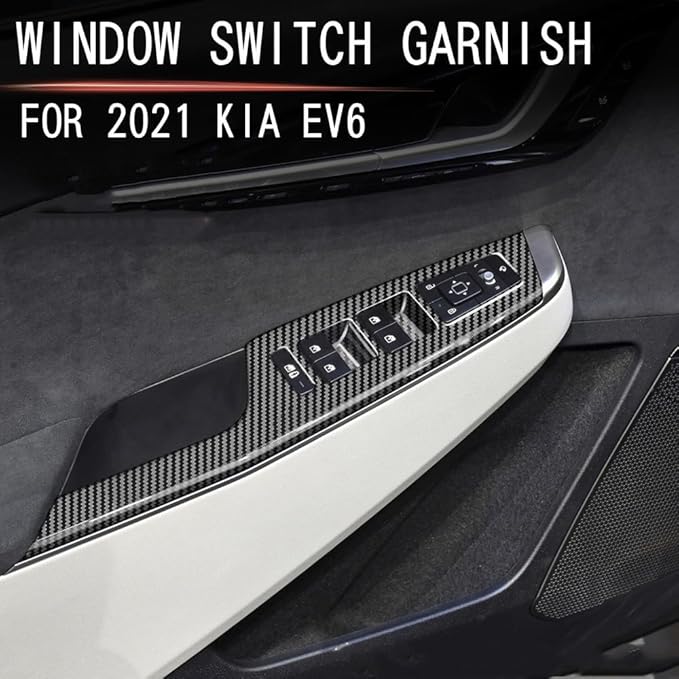 4pcs Carbon Fiber Style Front Rear Doors Window Glass Lift Switch Panel Cover - Image 4