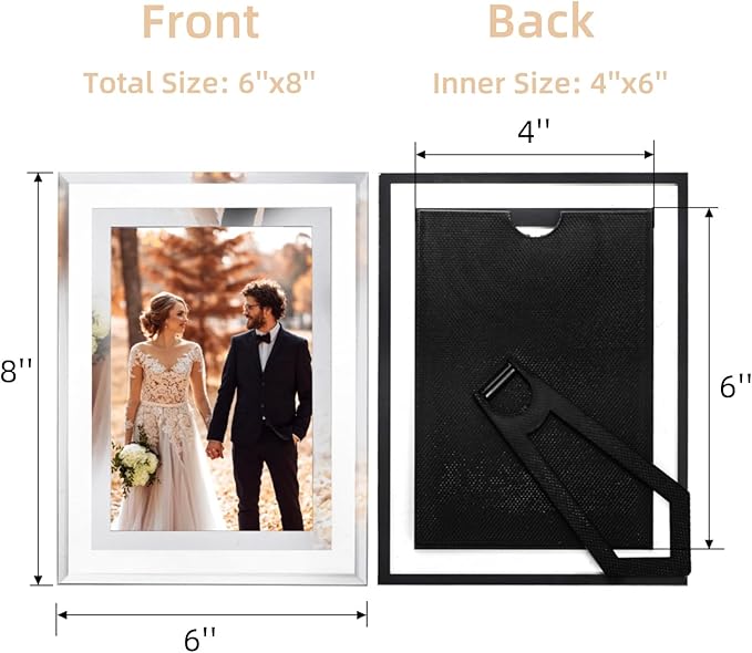 4 x 6 Glass Picture Frame Set of 10, Thin Border Desk Picture Frame - Image 2