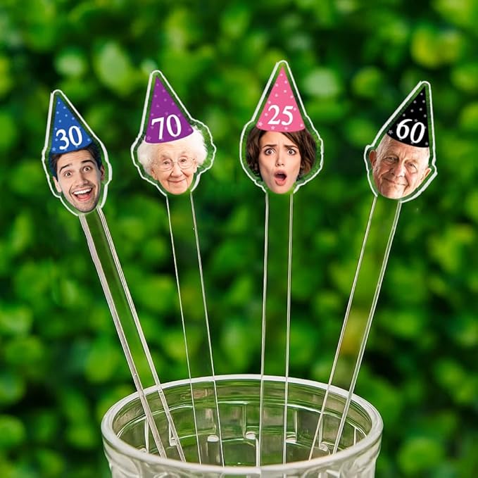 50 Pcs Personalized 50th To 90th Birthday Drink Stirrers - Image 2
