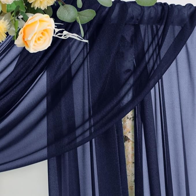 Fall Navy Blue Wedding Arch Draping Fabric 1 Panel 29" × 20FT Sheer Drapes - Image 5