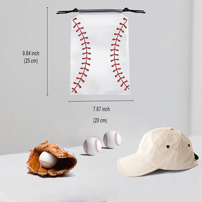 SAOTD 50 Pack Baseball Goodie Bags 7.87x9.84 inch, Party Fvors Gift Treat Snack - Image 2