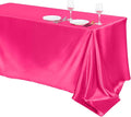TURSTIN 1 Pack Hot Pink Satin Tablecloth 102 x 58 Inch Overlay Satin Table by TURSTIN