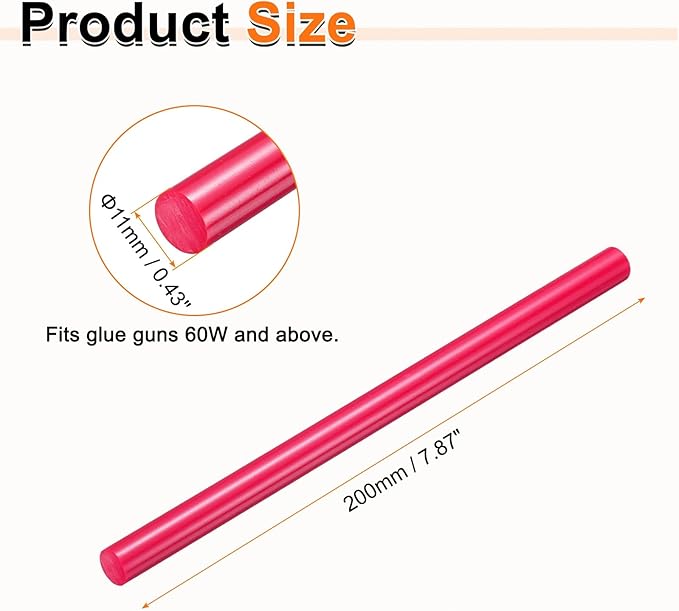HARFINGTON 10pcs Hot Glue Sticks 0.43" Dia x 7.87" Long EVA Mini Hot Melt - Image 2