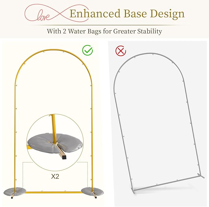Snughome 7.2FT Arch Backdrop Stand, Wedding Arch Frame Ideal - Image 4