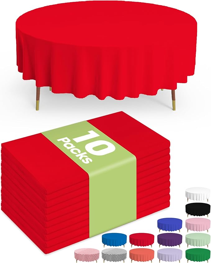 Pureegg Plastic Table Cloth Disposable 10 Pack, Valentines Day, Thanksgiving by Pureegg