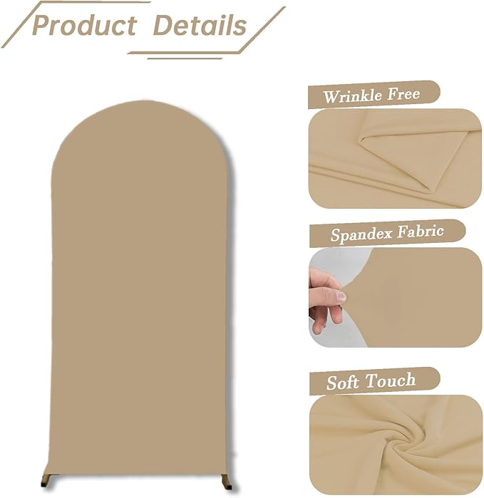 bricia Wedding Arch Backdrop Stand Cover, 6.6FT Double Sided Stretchy Arch - Image 4