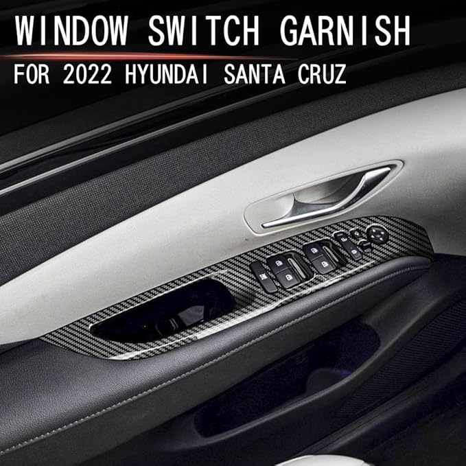 4pcs Carbon Fiber Style Front Rear Doors Window Glass Lift Switch Panel Cover - Image 5