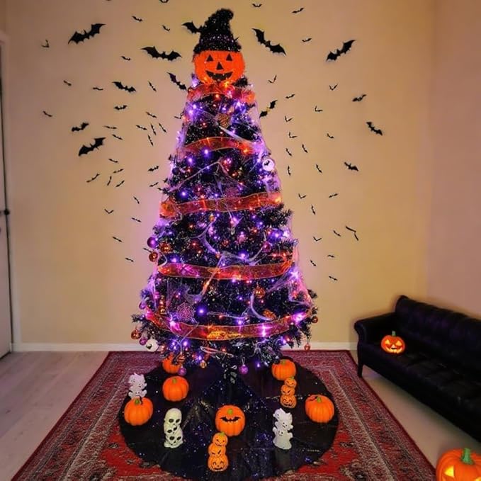 YEGUO 66ft 200 LED Orange and Purple Halloween Lights Outdoor Waterproof - Image 8