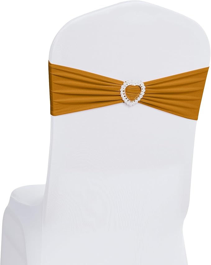 Howhic Pack of 30 Spandex Chair Sashes Bows Stretch Chair Cover Band by Howhic
