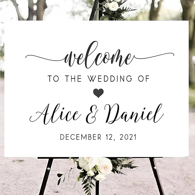 Personalized Wedding Welcome Sign, Welcome To Our Wedding Sign, Custom Wedding - Image 3