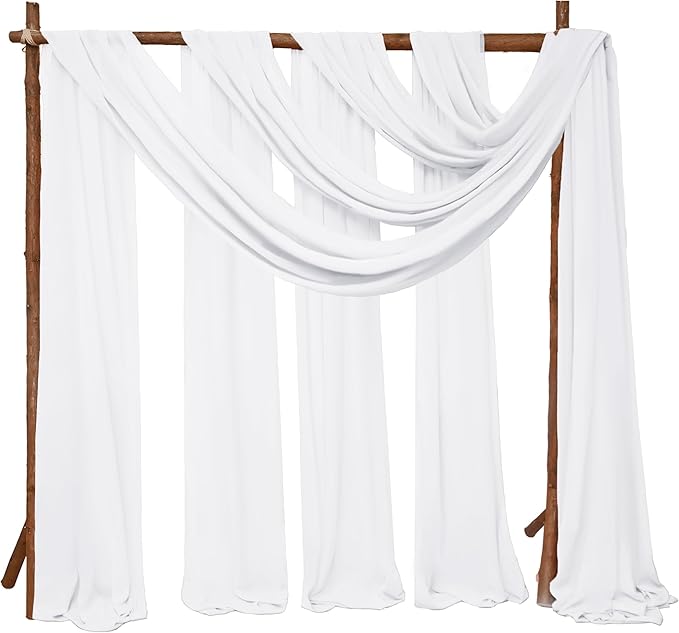 8 Panels Wedding Arch Draping Fabric 28" x 20Ft Wedding Arch Drapes Chiffon by SATULGAU