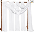 6 Panels White Wedding Arch Drapery 28" x 20Ft Weddings Arch Draping Fabric by SATULGAU