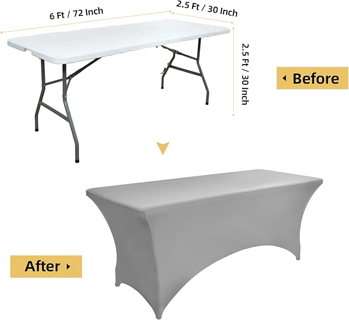 114 10-Pack 6ft Spandex Table Covers - Image 7