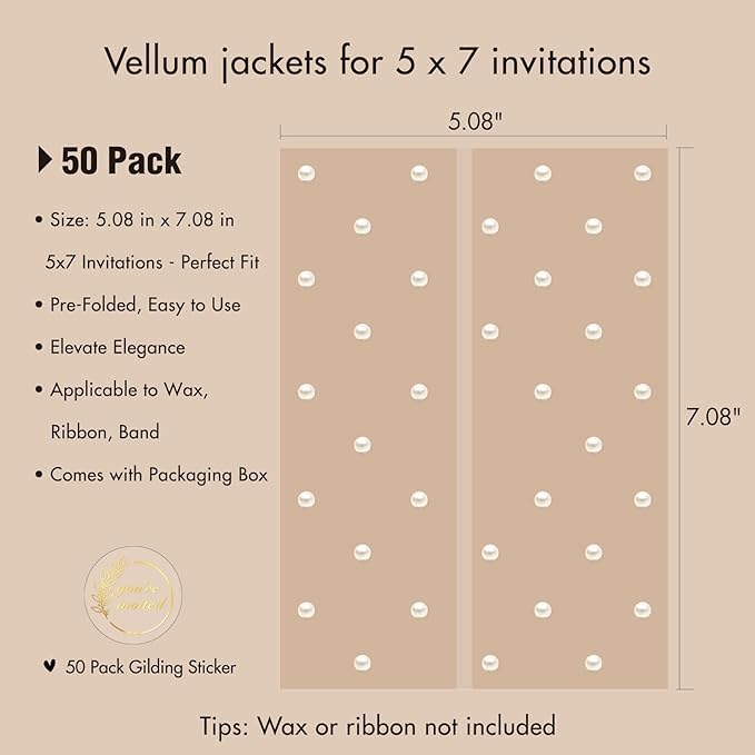 50 Pack Pre-Folded Vellum Jackets - Image 2