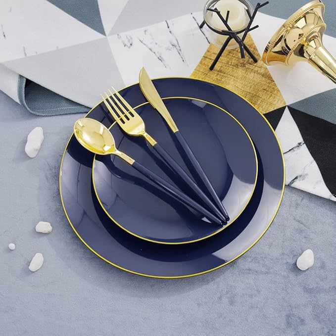 Liacere 150PCS Blue Plastic Plates - Image 4